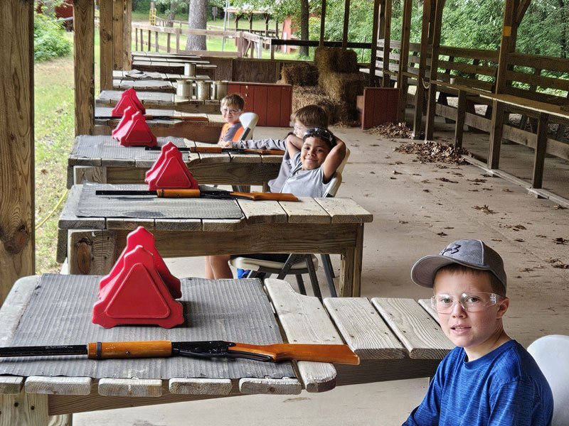A camper at the range